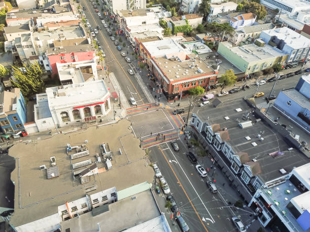 istock Top view Rainbow crosswalk in Castro District, San Francisco 1019329678