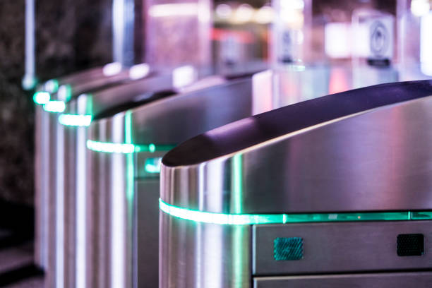 istock subway metro turnstile entrance gateway with electronic card access 1019335588