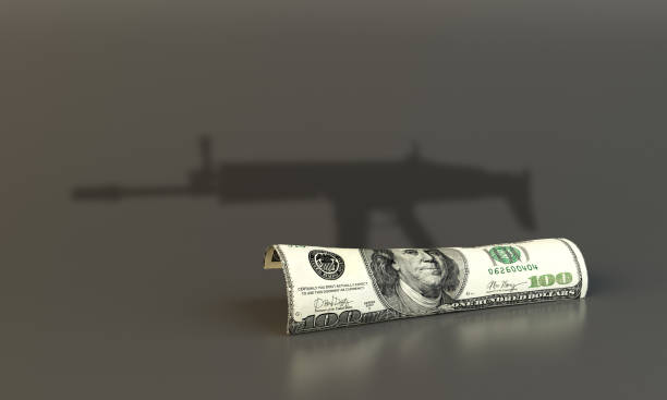 Economic War Concept Financial and economic war concept with dollar and weapon shadow terrorist financing stock pictures, royalty-free photos & images