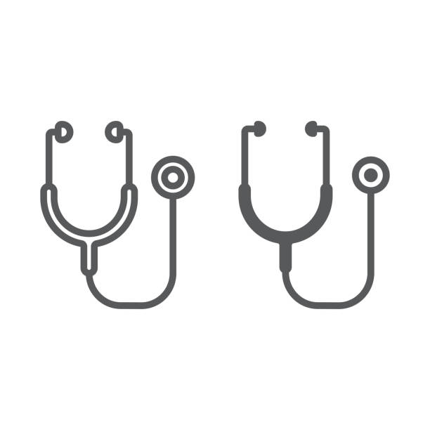 Stethoscope line and glyph icon, health and clinical, medical sign, vector graphics, a linear pattern on a white background, eps 10. Stethoscope line and glyph icon, health and clinical, medical sign, vector graphics, a linear pattern on a white background, eps 10. stethoscope stock illustrations