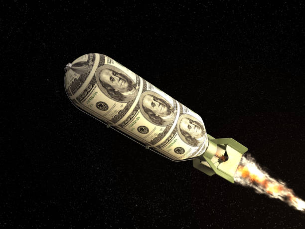 Economic War Concept With Dollar Rocket Financial and economic war concept with dollar bomb. (3d render) terrorist financing stock pictures, royalty-free photos & images
