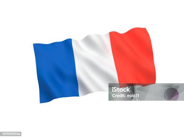 Ilustración de Bandera De Francia En Fondo Blanco y más Vectores Libres de Derechos de Bandera - Bandera, Blanco - Color, Clip Art
