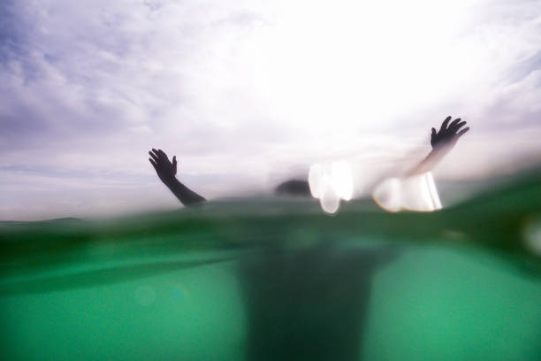 drowning person in the sea