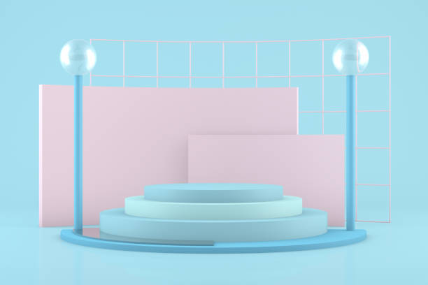 istock 3D Geometric Shapes Abstract Minimal Background, Podium Concept, Empty Showcase 1019367354