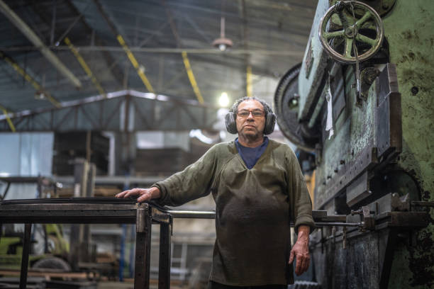 Industrial Worker Portrait Business and Industry elder plant stock pictures, royalty-free photos & images