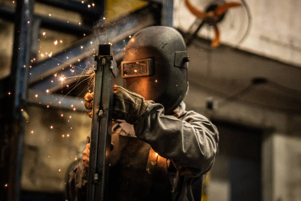 istock Industrial Worker welding steel 1019379310