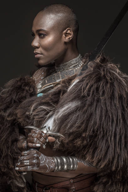 istock Beautiful black warrior princess 1019393322