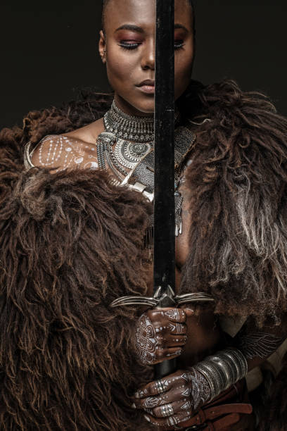 istock Beautiful black warrior princess 1019393328