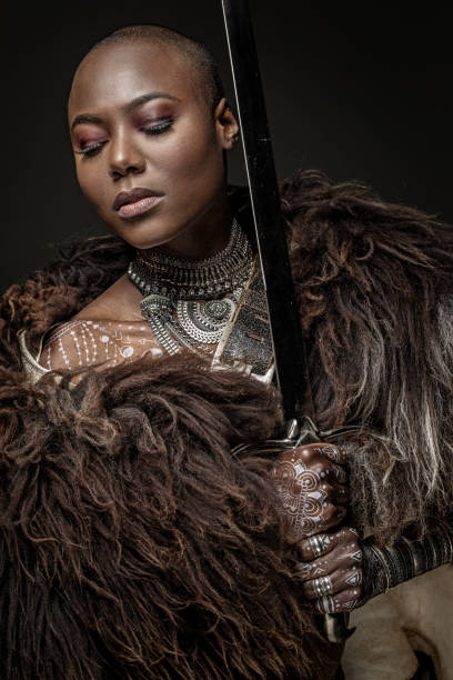 istock Beautiful black warrior princess 1019393336
