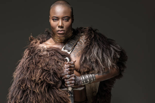 istock Beautiful black warrior princess 1019393572