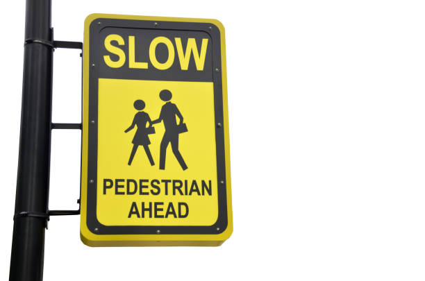 istock Yellow design sign for pedestrian ahead isolated 1019396522