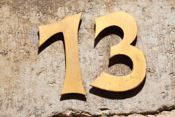 istock House number plate No. Thirteen 1019396940