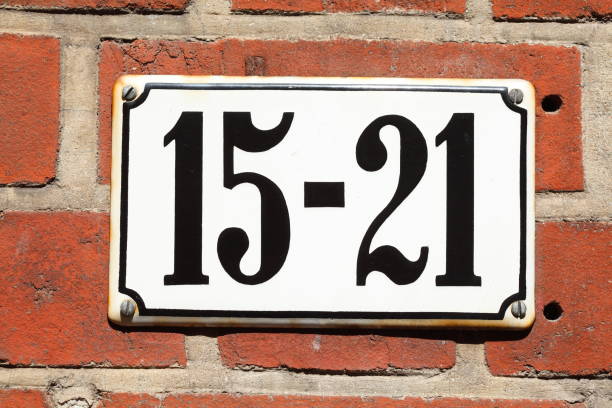 istock House number plate No. 15-21 1019407026