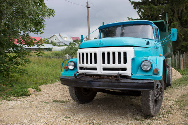 Cabin of an old Soviet truck in front