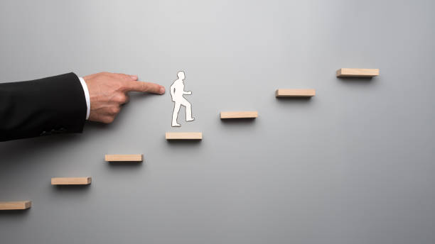 istock Man using his finger pushing paper human figure 1019418658