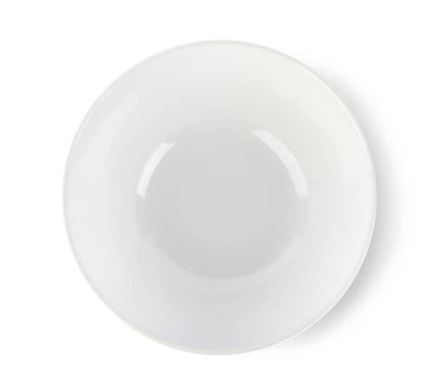 istock Top view of white empty bowi isolated on white background 1019428032