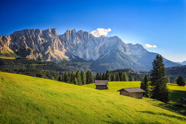 pasmo górskie latemar w dolomitach, południowy tyrol, włochy - latemar mountain range zdjęcia i obrazy z banku zdjęć
