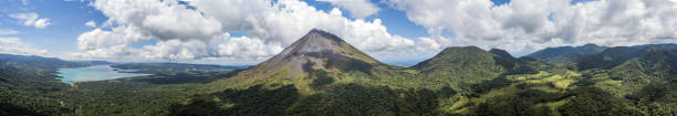 Arenal Mountain with Lake Arenal stock photo