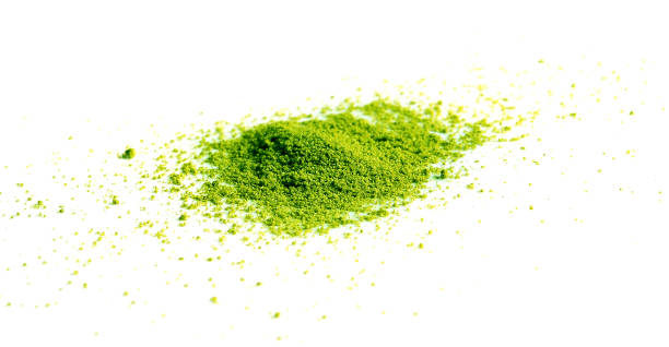 istock Powdered matcha green tea on white background. 1019441294