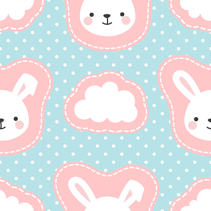 Backgrounds With Pattern Rabbit Rabbit Seamless Pattern Background Bunny Vector Illustration Stock ...