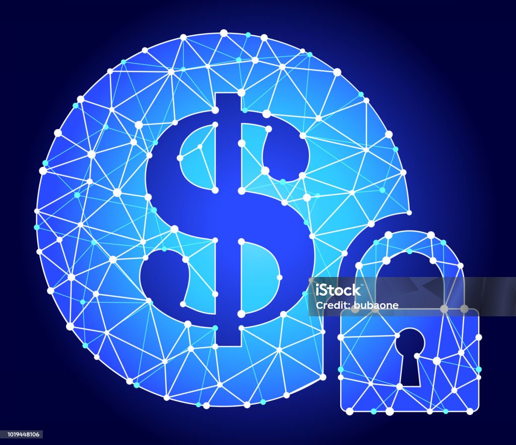Triangle Money. Sign Secure Money Blue Triangle Node Vector Pattern Stock Illustration ...