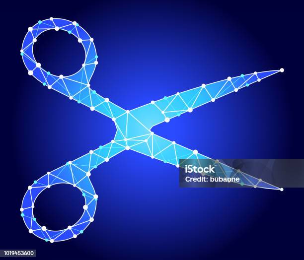 Triangle Pattern Scissors Scissors Blue Triangle Node Vector Pattern Stock Illustration ...