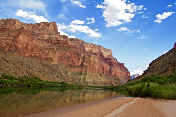 istock Raft Trip View From the Bottom of the Grand Canyon Looking Up at the Cliffs Above 1019455708