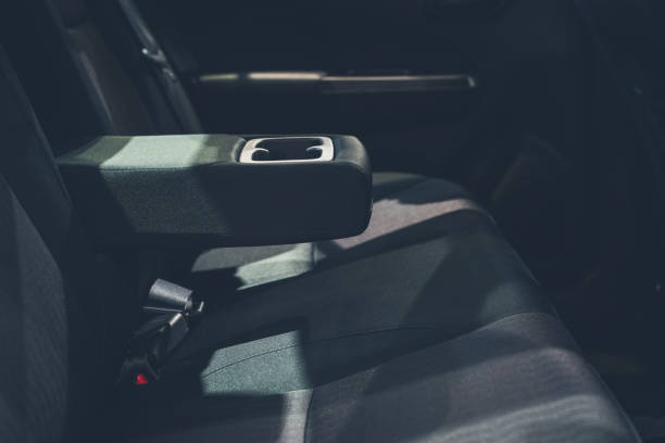 istock Modern car interior details of rear banch with armrest 1019460366