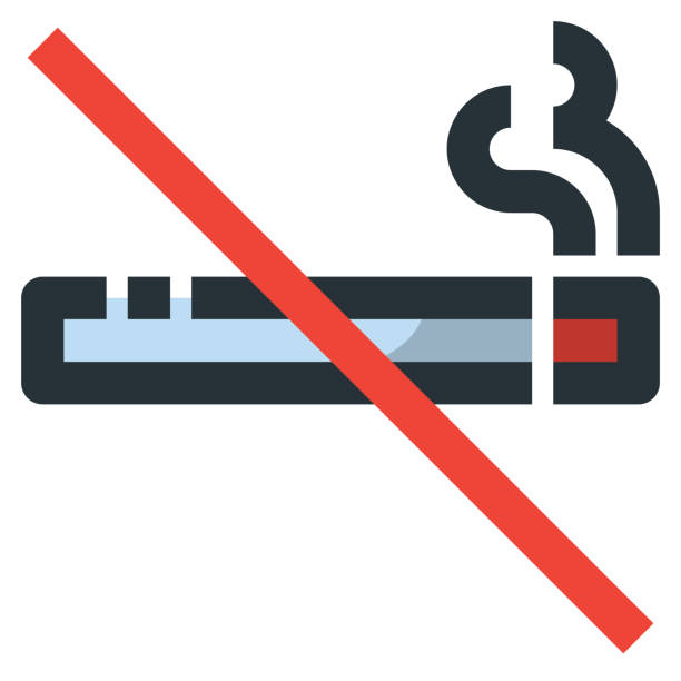 istock Smoking ban Vector Filled Line Icon 32x32 Pixel Perfect. Editable 2 Pixel Stroke Weight. Colorful Medical Health Icon for Website Mobile App Presentation 1019467060