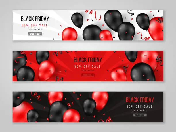 Vector illustration of Black Friday banners