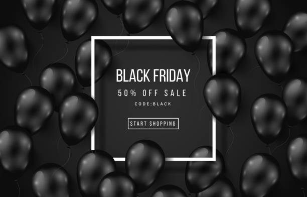 ilustrações de stock, clip art, desenhos animados e ícones de black friday sale poster dark - three dimensional shiny business retail