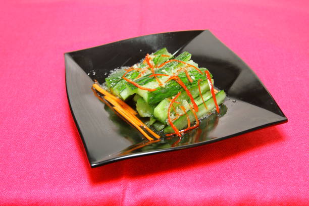 istock Chinese cold dish - sliced cucumber with capsicum 1019474530
