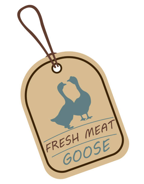 ilustrações, clipart, desenhos animados e ícones de marca de sequência de caracteres, ganso de rótulo de carne - price tag label gift tag symbol