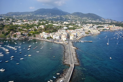 panoramic from the top of the island of Ischia in Italy