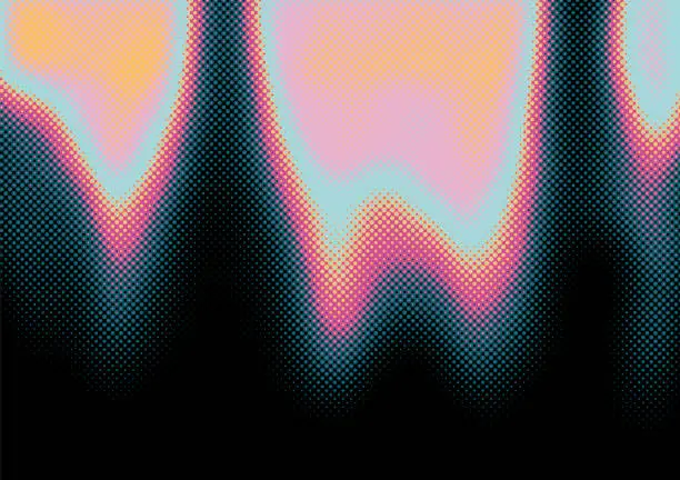 Vector illustration of Background template 'Aurora Borealis' (Neon Half tone set)