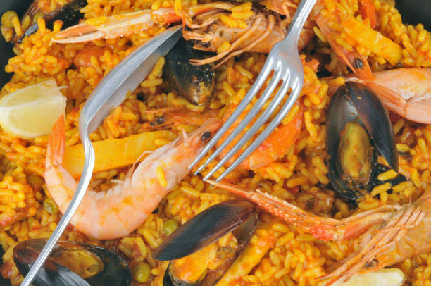 istock Close-up of a paella 1019491816