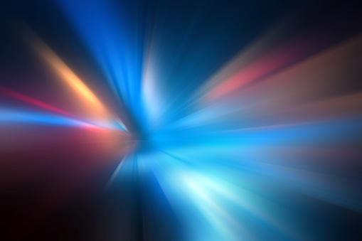 Abstract background in blue, orange and red colors.