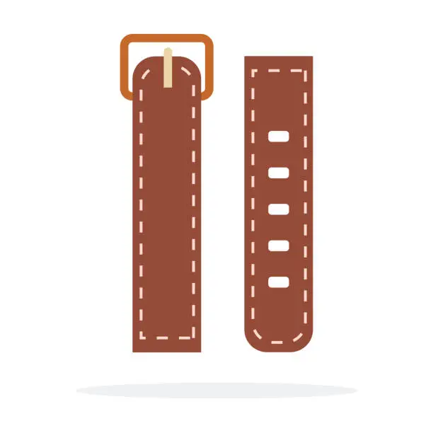 Vector illustration of Brown watchband vector flat isolated