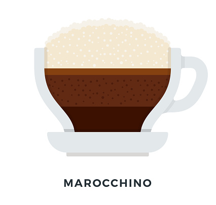 Marocchino coffee mug vector flat material design isolated on white