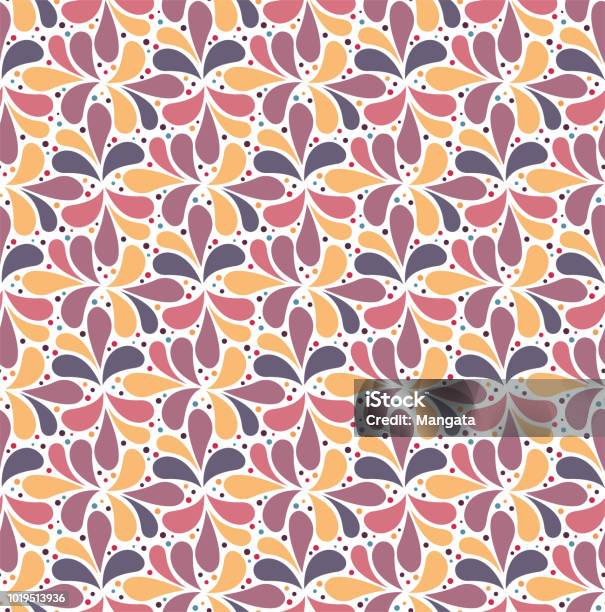 Floral Stylish Seamless Pattern Vector Leaf Background Fabric Geometric Ornament Texture Stock Illustration - Download Image Now