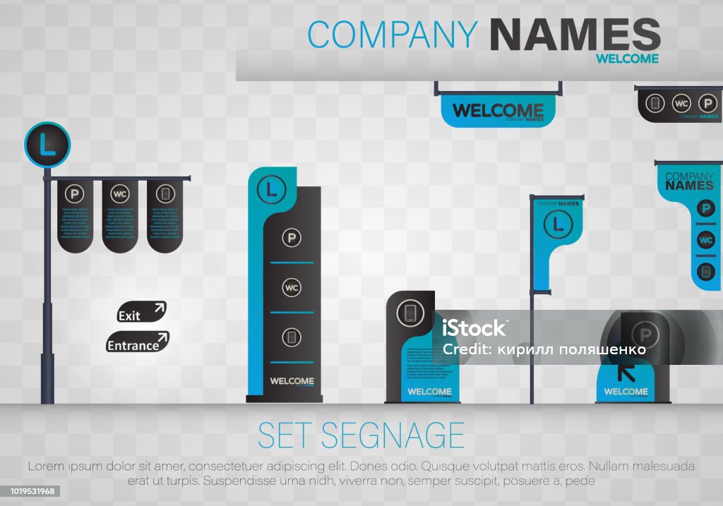 Baorder For Signage Set Signage Vector Stock Illustration - Download Image Now - Airport ...