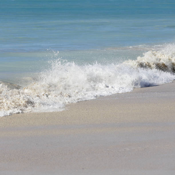 istock Sand and waves in Caribbean Beach, Antigua&Barbuda 1019534616