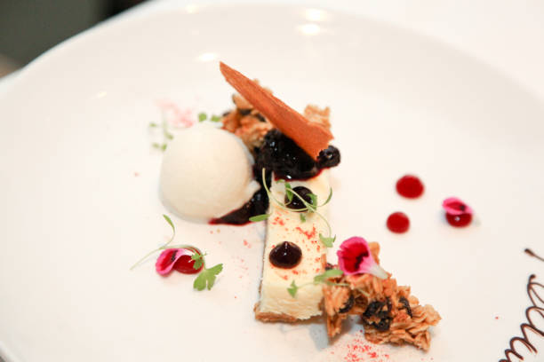 istock rich cheesecake with a scoop of vanilla ice cream 1019538762