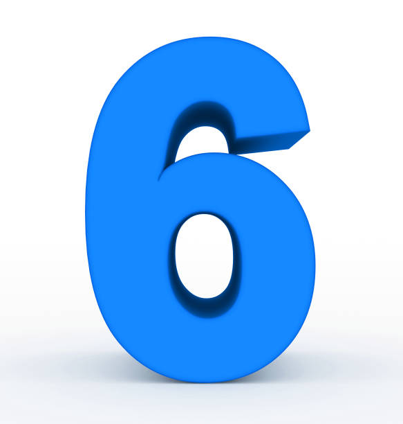 istock number 6 3d blue isolated on white 1019544796