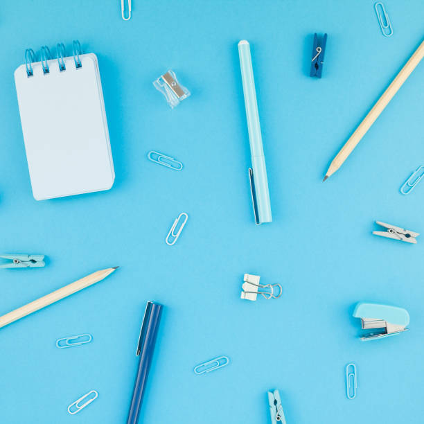 istock Workspace desk styled design office supplies 1019568726
