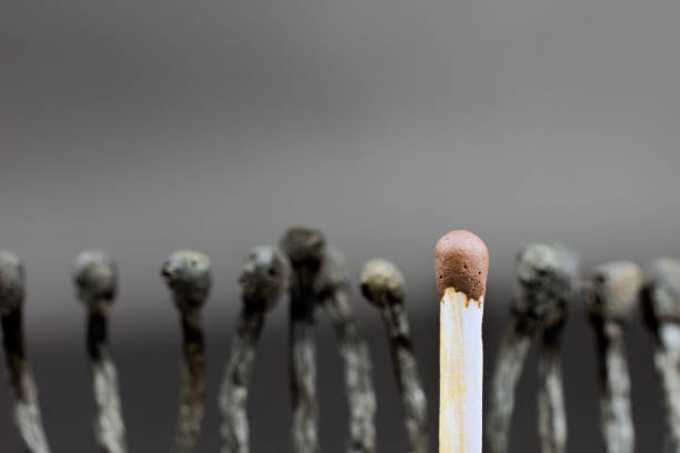 istock burning matches on a dark background Personal saving concept, close up,  selective focus , blurred neutral background 1019569294