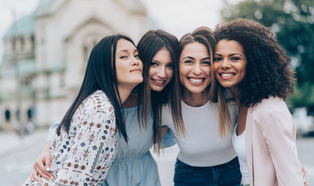istock Portrait of four best girlfriends 1019586196