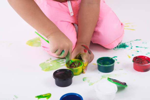 istock Creative education ,finger painting. 1019586226