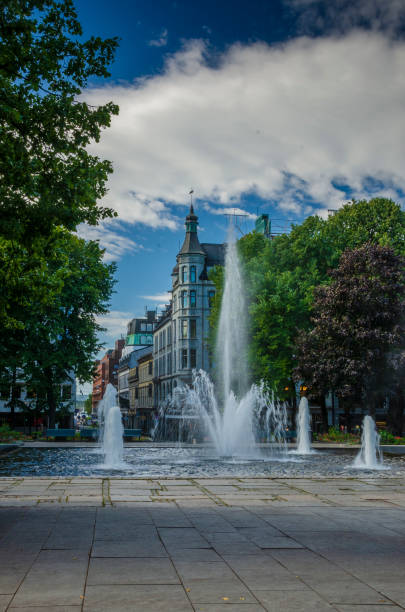 istock Fountains from a Pool in Studenterlunden Park, Central Oslo, Norway 1019588502