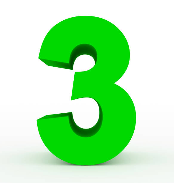 istock number 3 3d clean green isolated on white 1019594466